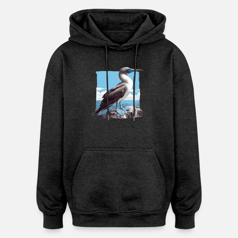 Fou à pieds bleus - Sweat à capuche oversize unisexe - charbon
