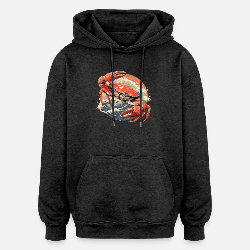 Crabe Crabe - Sweat à capuche oversize unisexe - charbon