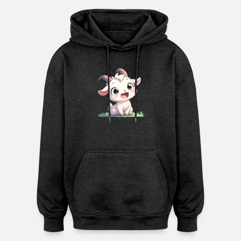 Chèvres chèvre - Sweat à capuche oversize unisexe - charbon