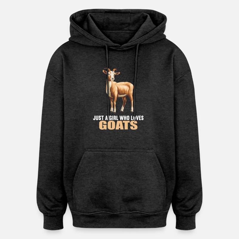 Chèvres chèvre - Sweat à capuche oversize unisexe - charbon