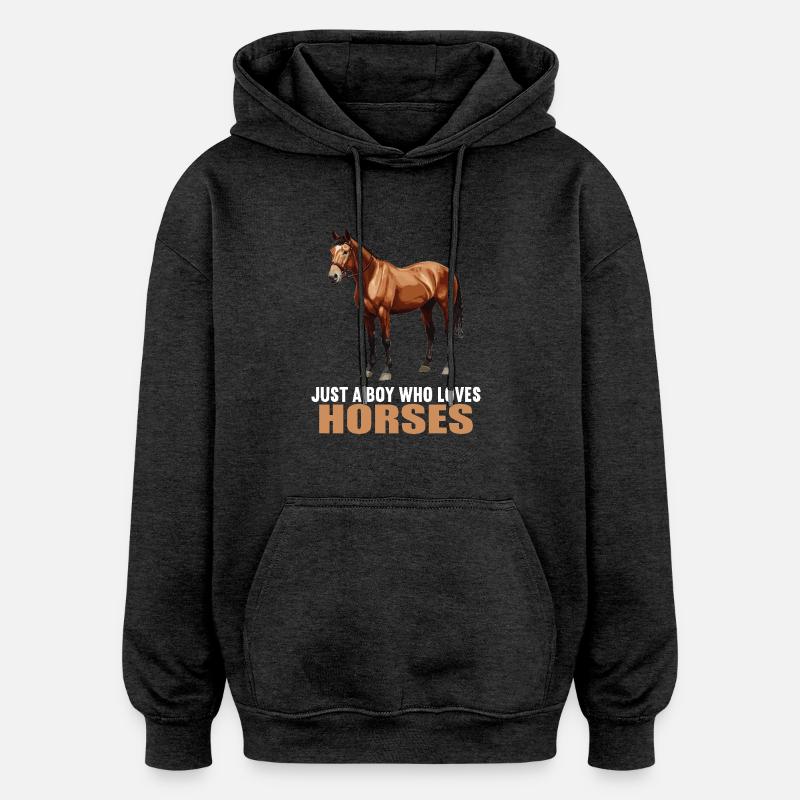 Pferde Pferd - Oversized Unisex Hoodie - Anthrazit