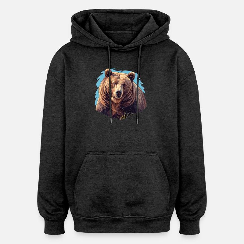 Ours Kodiak Ours Kodiak - Sweat à capuche oversize unisexe - charbon