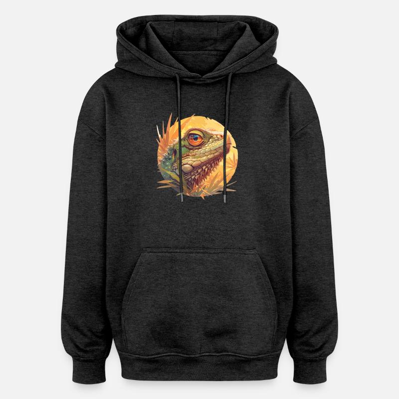 Eidechsen Eidechse - Oversized Unisex Hoodie - Anthrazit