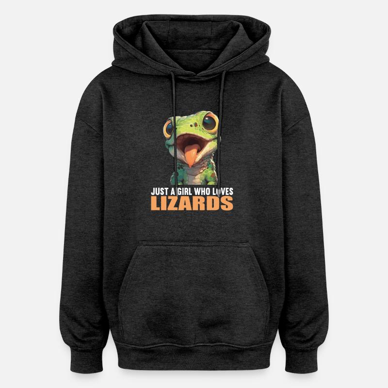 Eidechsen Eidechse - Oversized Unisex Hoodie - Anthrazit
