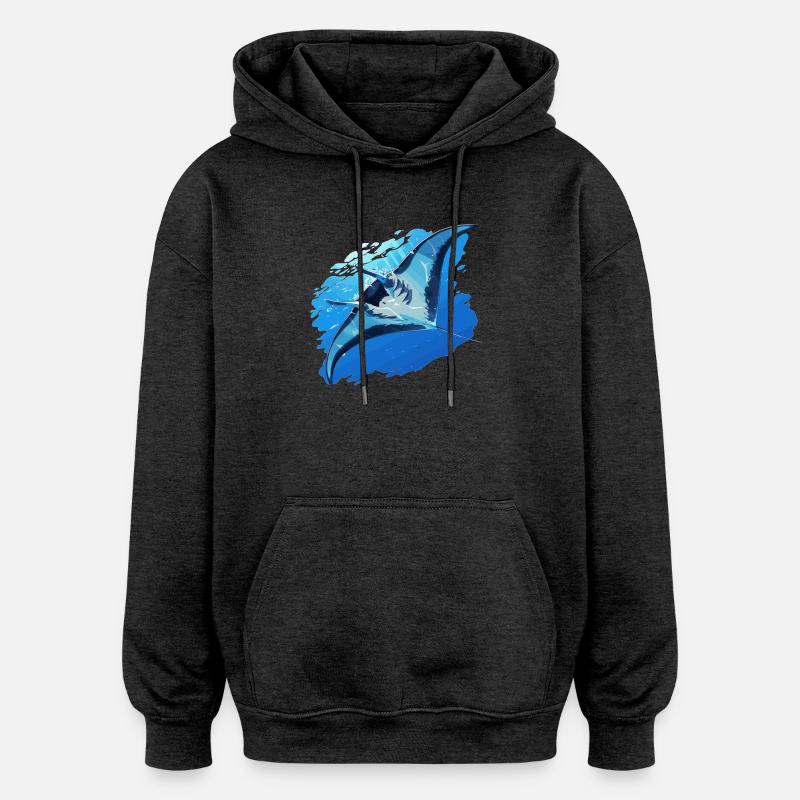 Manta Rays Manta Rays - Oversized Unisex Hoodie - charcoal grey