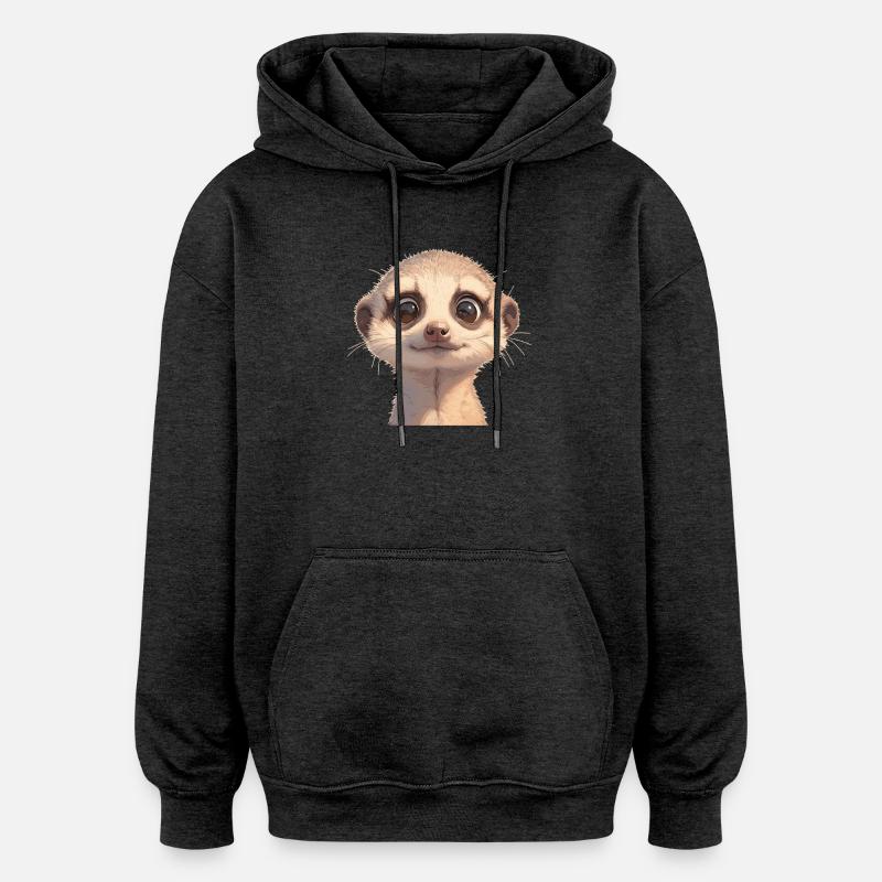Meerkat Erdmännchen - Sweat à capuche oversize unisexe - charbon