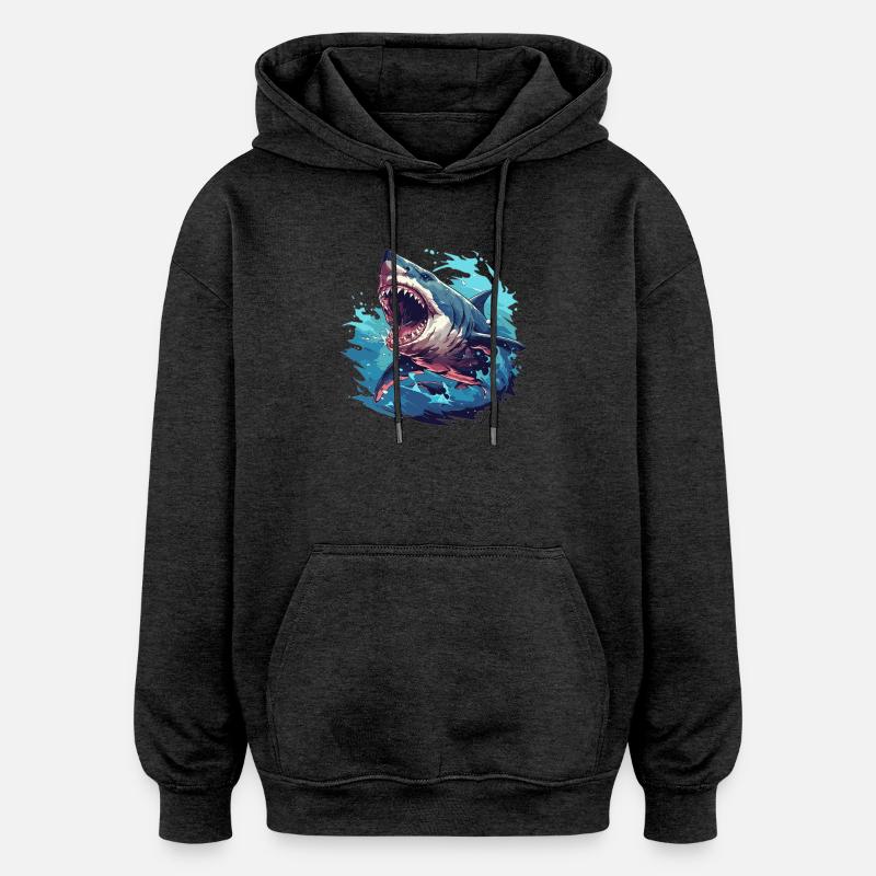 Requins Requin - Sweat à capuche oversize unisexe - charbon