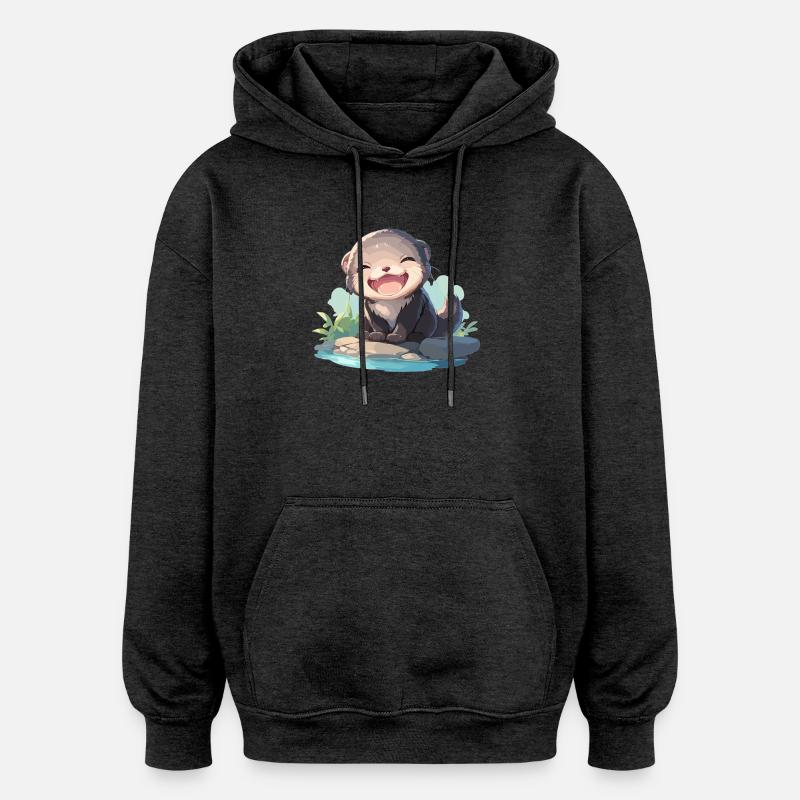 Vison Vison - Sweat à capuche oversize unisexe - charbon