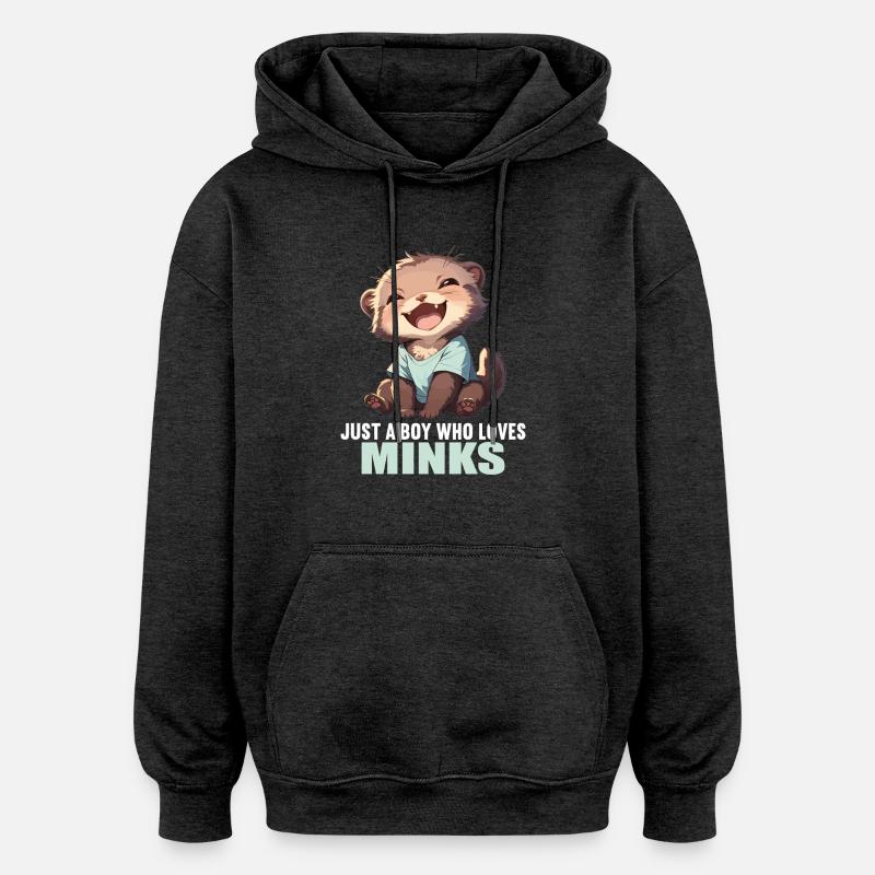 Vison Vison - Sweat à capuche oversize unisexe - charbon