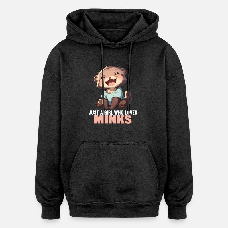 Vison Vison - Sweat à capuche oversize unisexe - charbon