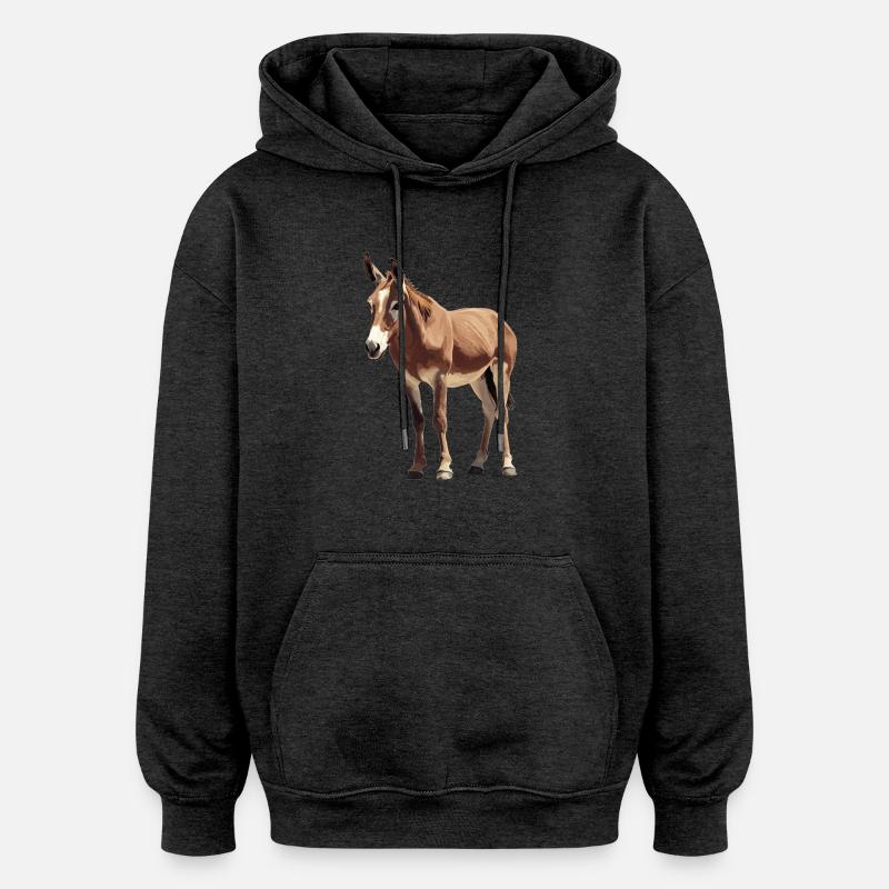 Âne Esel - Sweat à capuche oversize unisexe - charbon