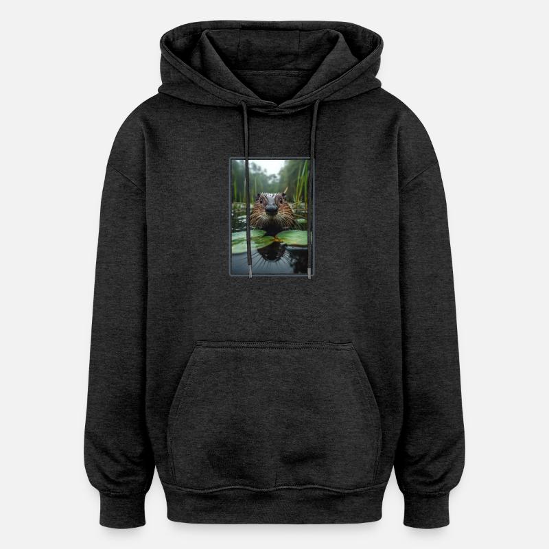 Rat musqué - Sweat à capuche oversize unisexe - charbon