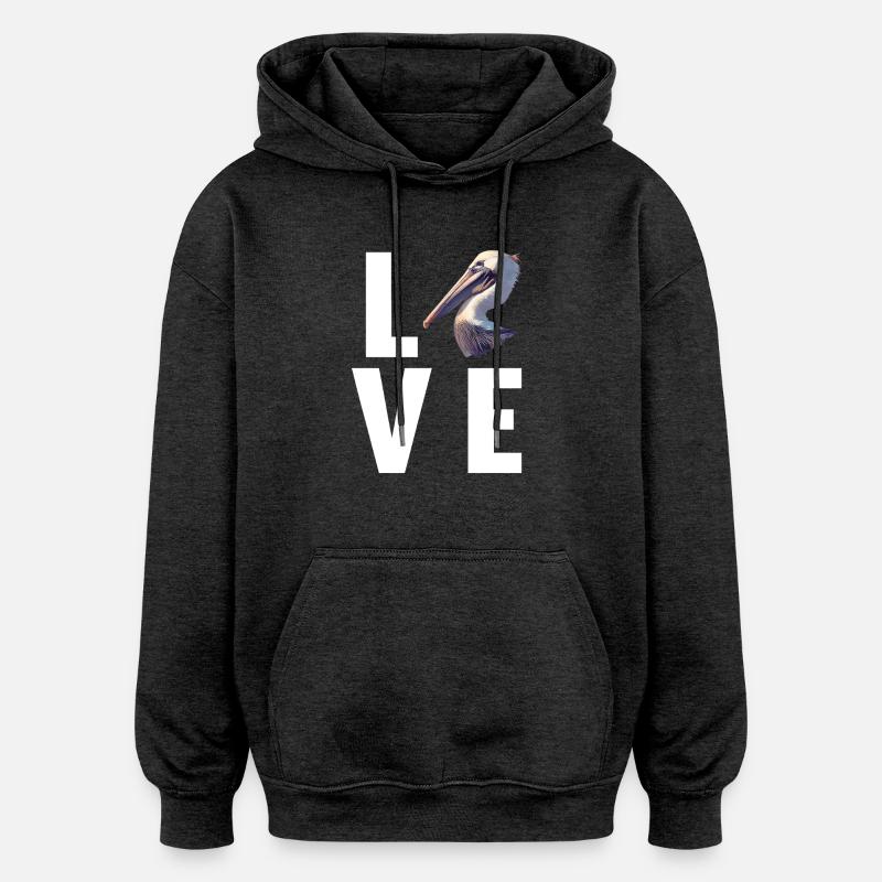 Pélicans Pélican - Sweat à capuche oversize unisexe - charbon