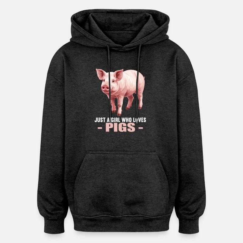 Cochon Cochon - Sweat à capuche oversize unisexe - charbon