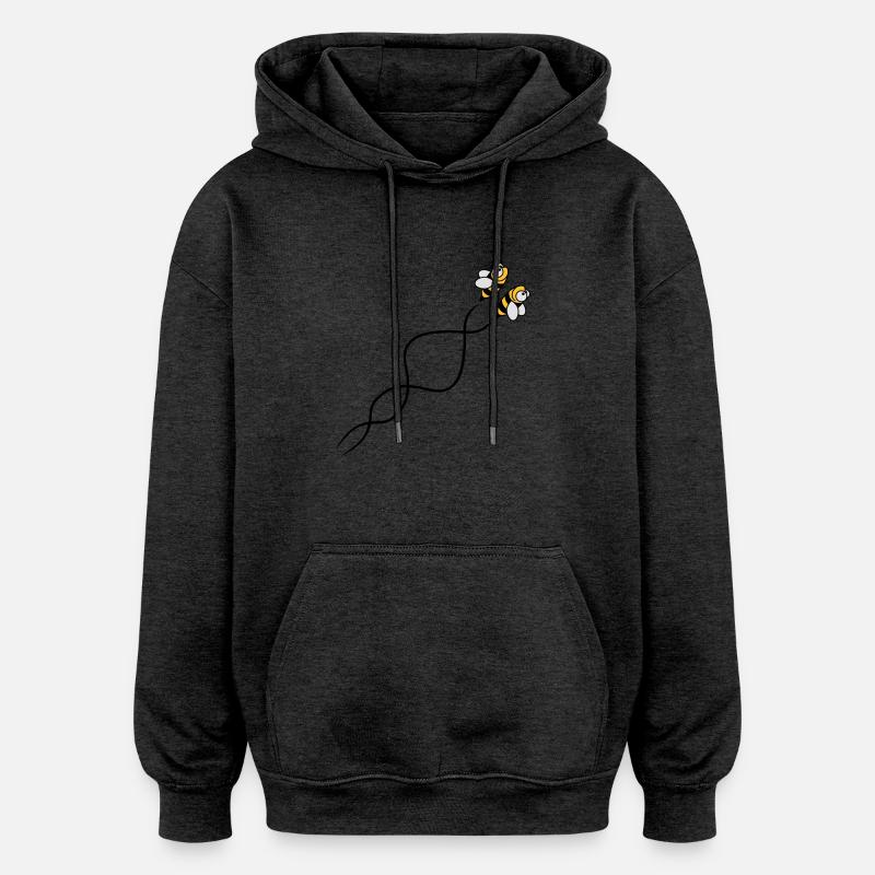 Bees - Sweat à capuche oversize unisexe - charbon