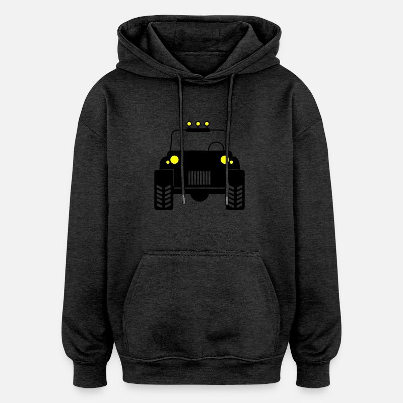 Voiture tout-terrain 02 - Sweat à capuche oversize unisexe - charbon