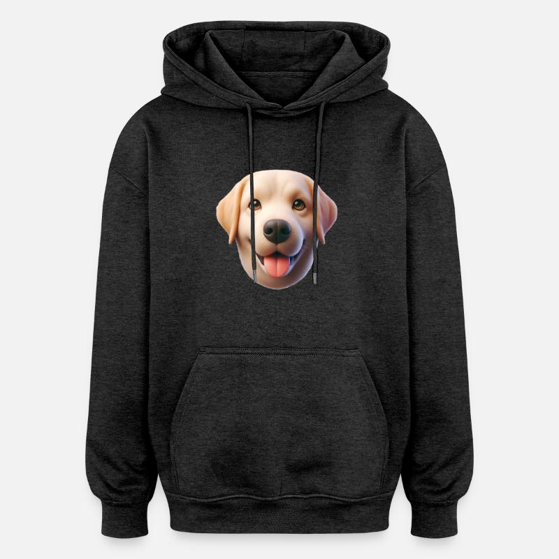 Tête de chien 1 - Sweat à capuche oversize unisexe - charbon