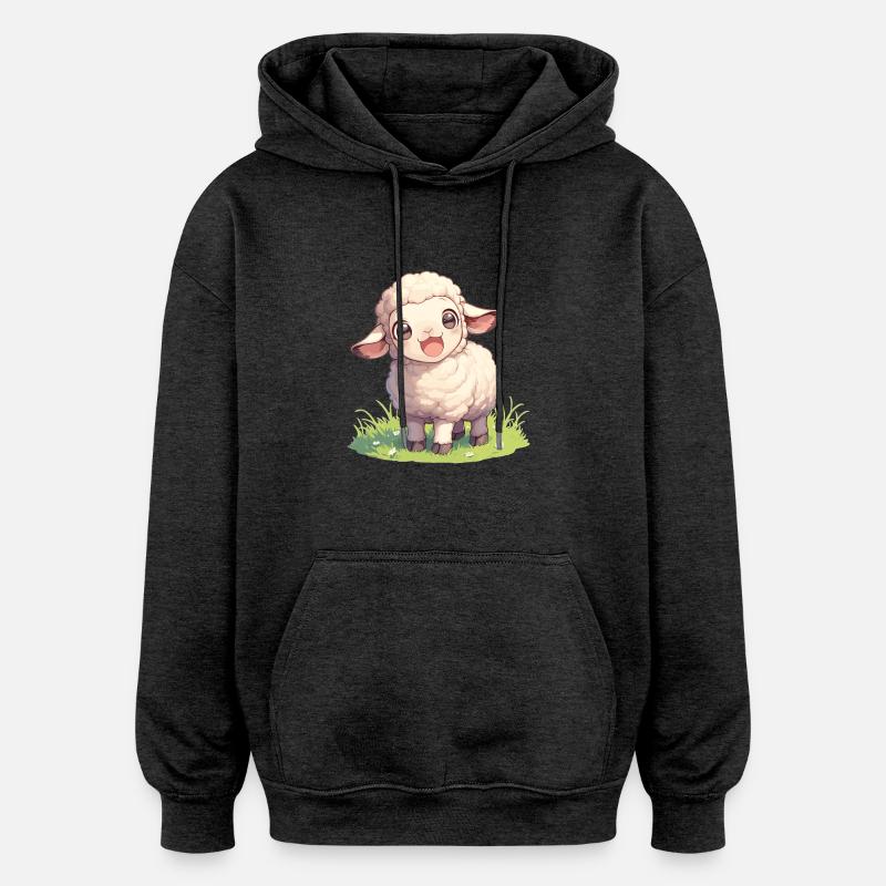 Mouton Mouton - Sweat à capuche oversize unisexe - charbon