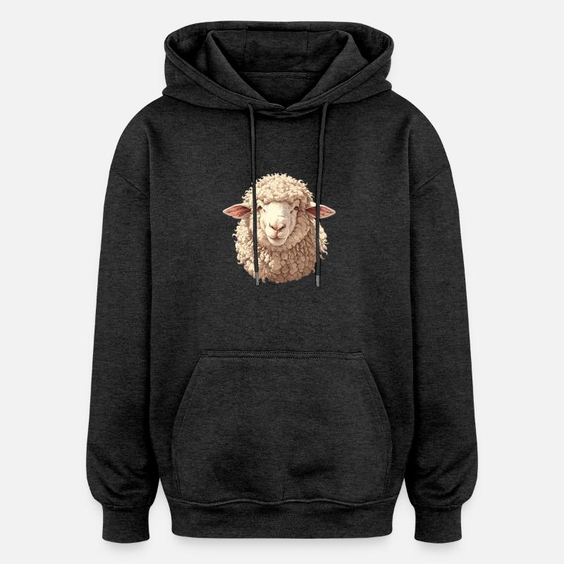 Mouton Mouton - Sweat à capuche oversize unisexe - charbon