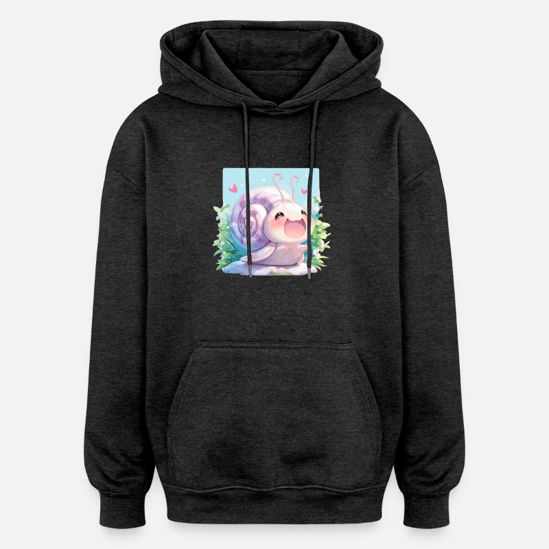 Escargots Escargot - Sweat à capuche oversize unisexe - charbon