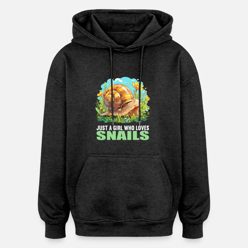 Escargots Escargot - Sweat à capuche oversize unisexe - charbon