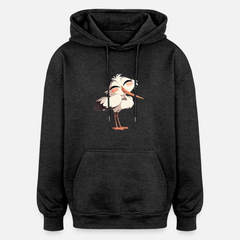 Cigognes Cigognes - Sweat à capuche oversize unisexe - charbon