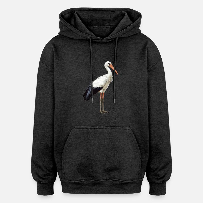 Cigognes Cigognes - Sweat à capuche oversize unisexe - charbon