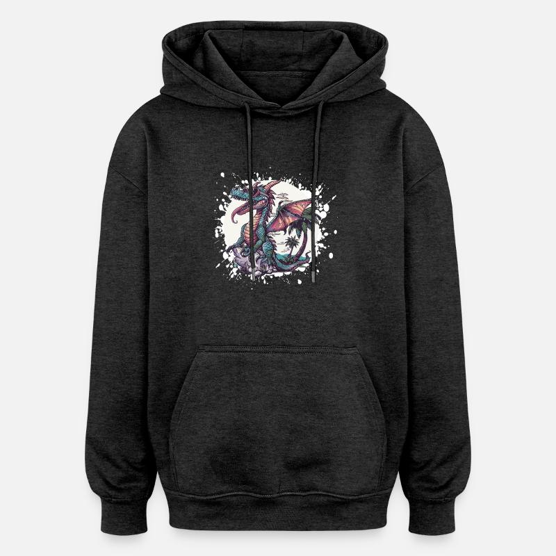 Vacances d’été du Dragon - Sweat à capuche oversize unisexe - charbon