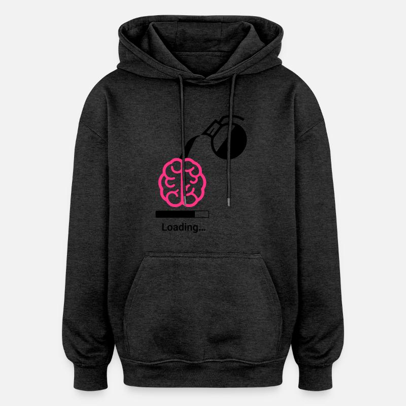 Kaffee Ladestatus - Oversized Unisex Hoodie - Anthrazit