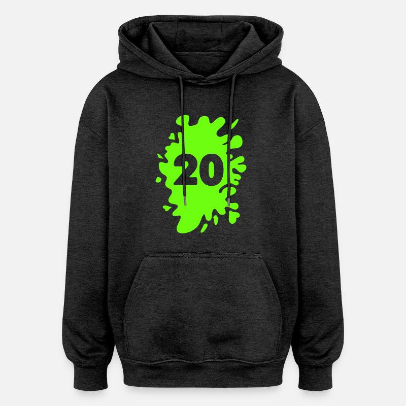 Blobs 20 - Sweat à capuche oversize unisexe - charbon