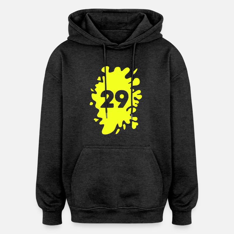 Blobs 29 - Sweat à capuche oversize unisexe - charbon