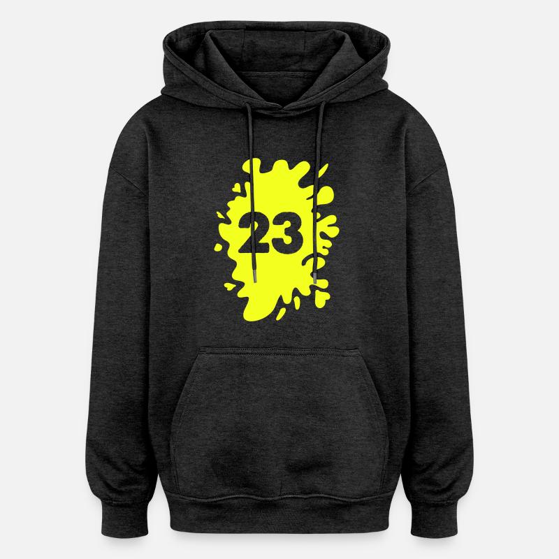 Blobs 23 - Sweat à capuche oversize unisexe - charbon