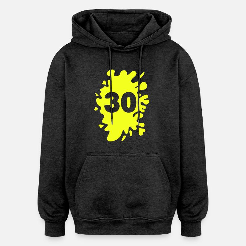 Blobs 30 - Sweat à capuche oversize unisexe - charbon