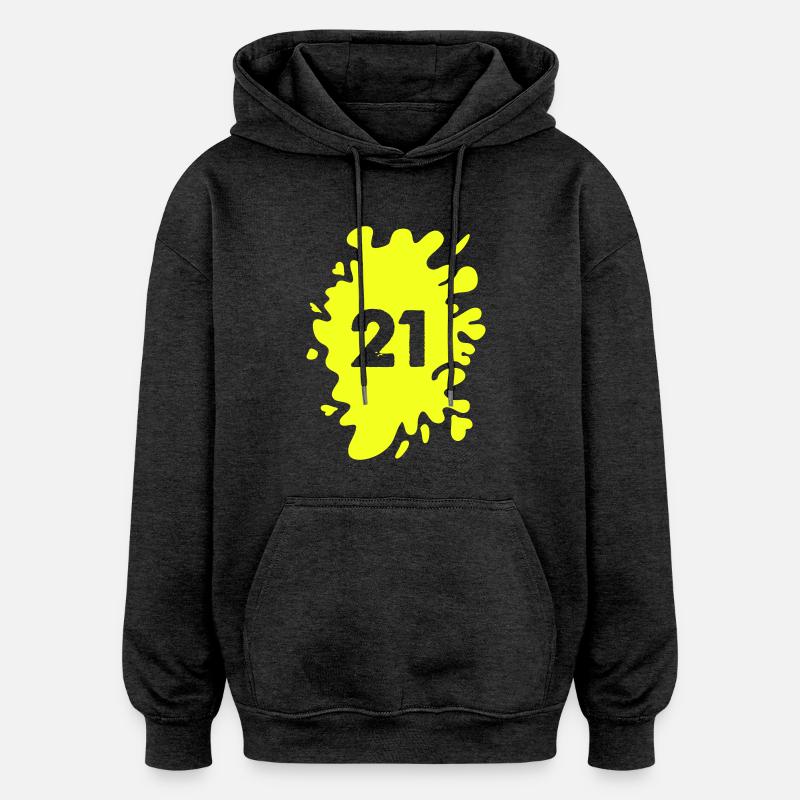 Blobs 21 - Sweat à capuche oversize unisexe - charbon