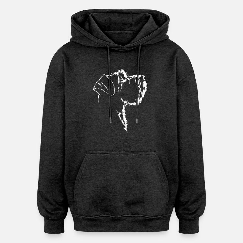 Schnauzer Silhouette Chien Chien Wilsigns - Sweat à capuche oversize unisexe - charbon
