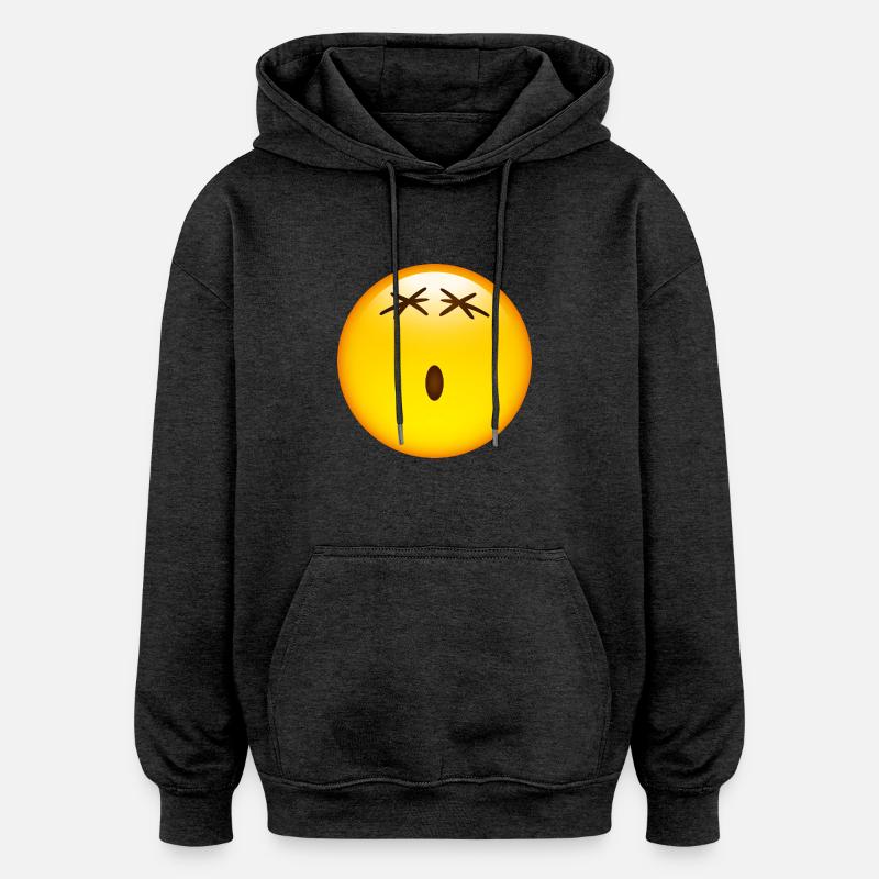 Smiley Glossy Ohw! - Sweat à capuche oversize unisexe - charbon
