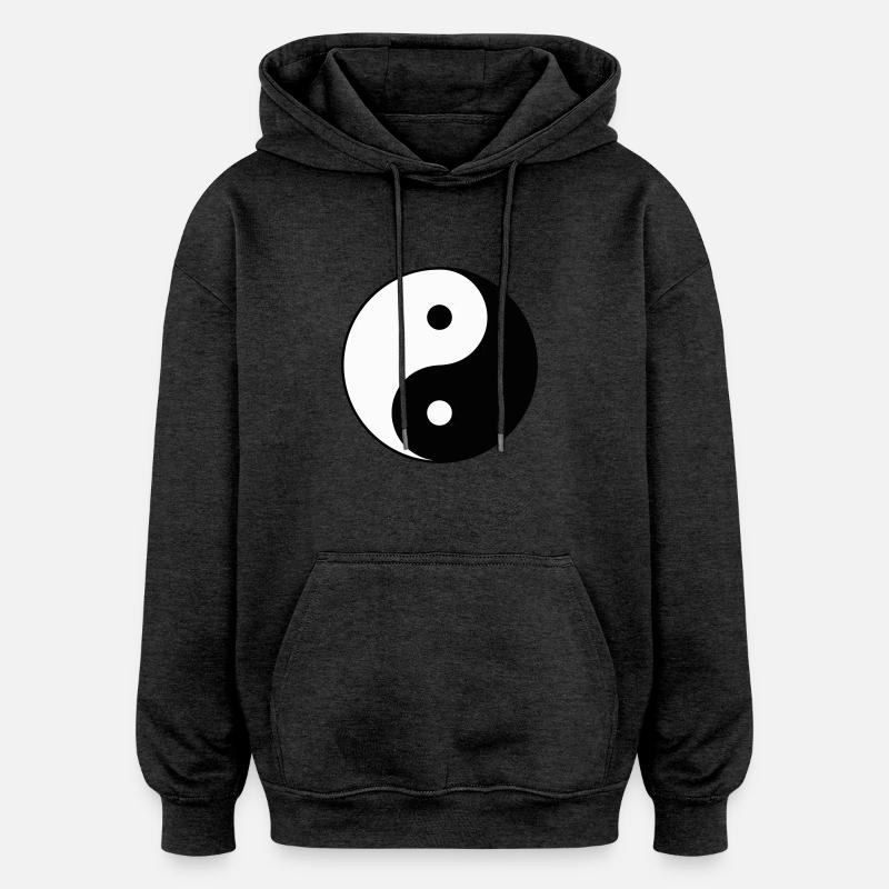 Yin Yang - Sweat à capuche oversize unisexe - charbon