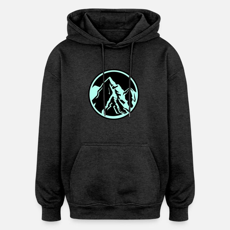Mountains Mountains 1 - Oversized Unisex Hoodie - charcoal grey