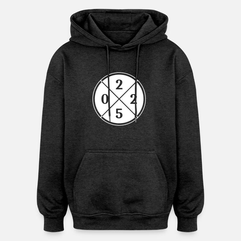 Année 2025 - Sweat à capuche oversize unisexe - charbon