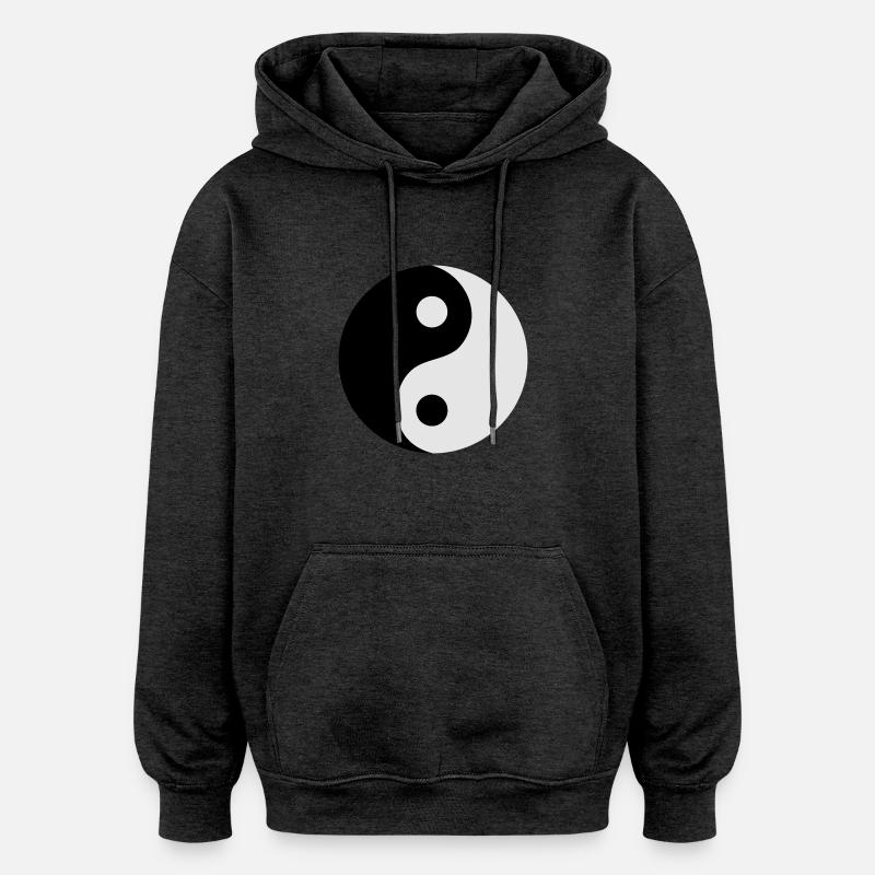 Ying et Yang - Sweat à capuche oversize unisexe - charbon