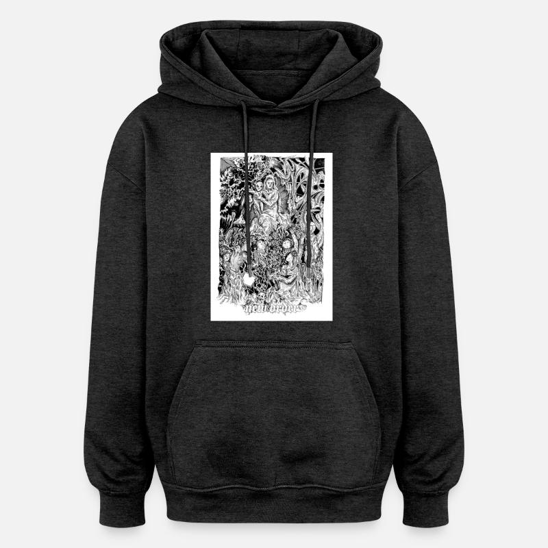 nouvelle commande - Sweat à capuche oversize unisexe - charbon