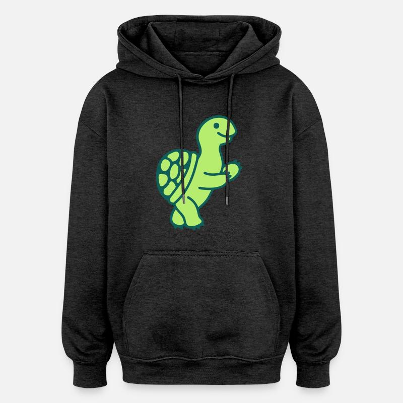 Tortue 2 - Sweat à capuche oversize unisexe - charbon