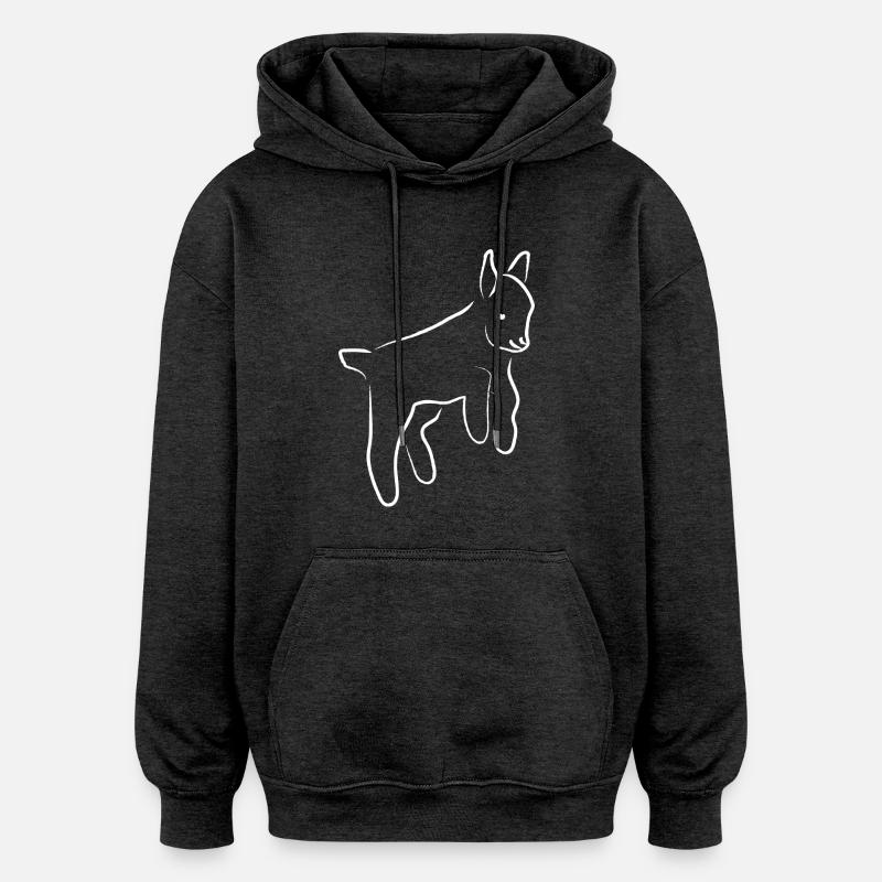 Chèvre blanche - Sweat à capuche oversize unisexe - charbon