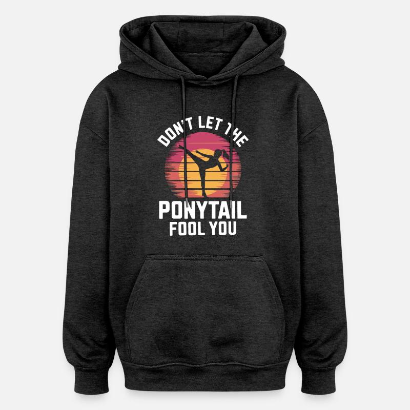 Queue de cheval avec puissance - Sweat à capuche oversize unisexe - charbon