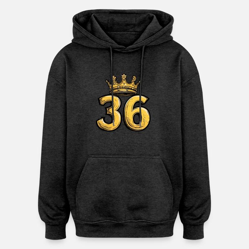 Couronne à 36 chiffres - Sweat à capuche oversize unisexe - charbon