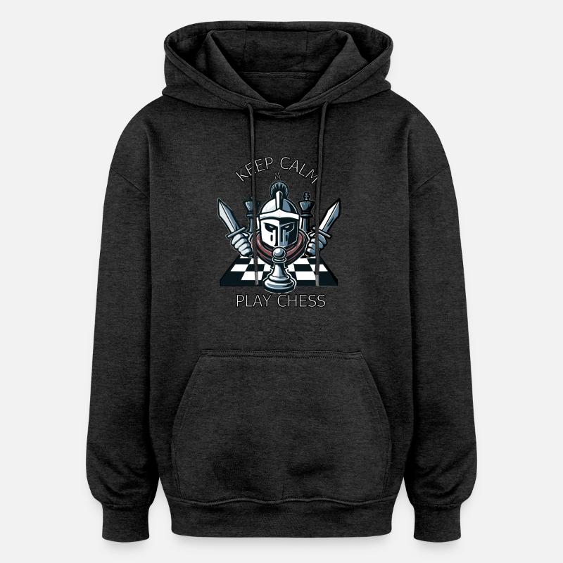 PLAYCHESS - Sweat à capuche oversize unisexe - charbon