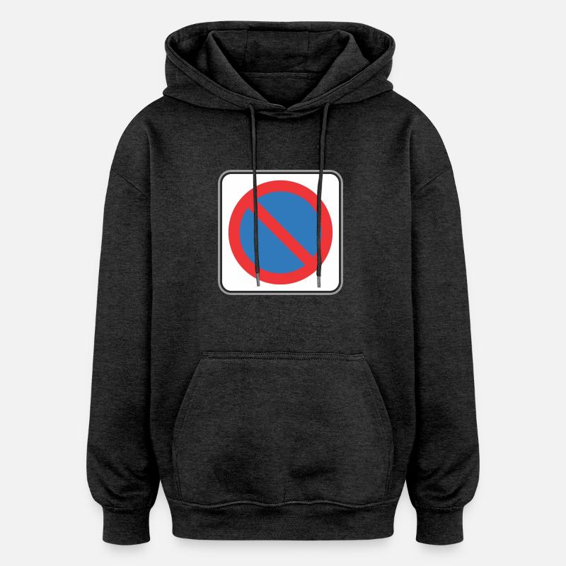 Panneau routier limité - Sweat à capuche oversize unisexe - charbon