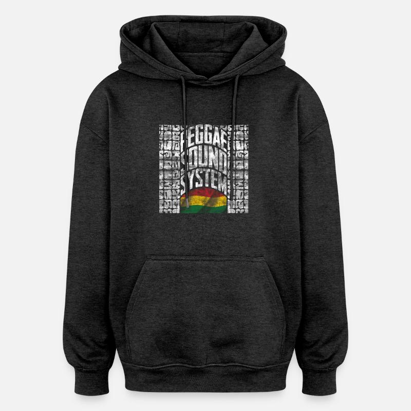 système de musique reggae - Sweat à capuche oversize unisexe - charbon