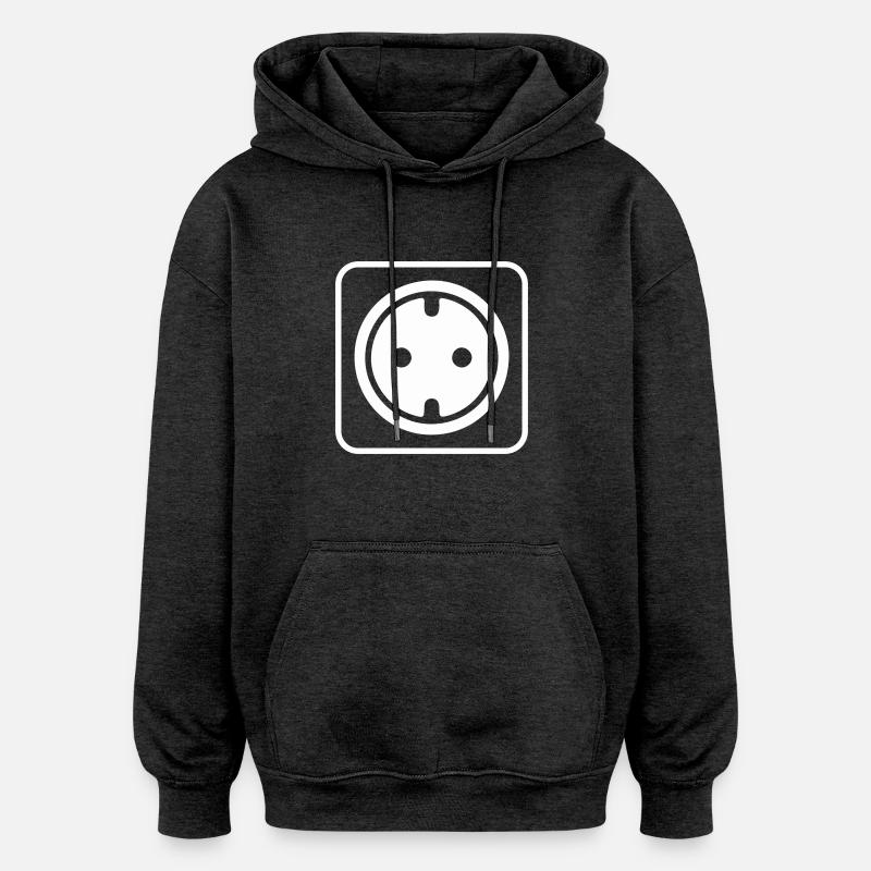 Icône de la prise - Sweat à capuche oversize unisexe - charbon