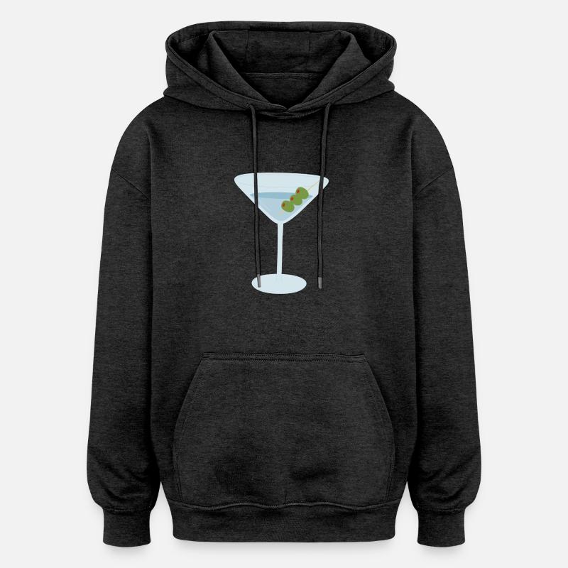 Martini mit Oliven - Oversized Unisex Hoodie - Anthrazit